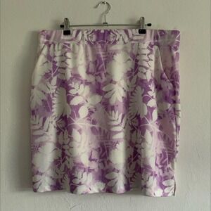 Purple Floral Athletic Skort with Built-in‎ Shorts and Pockets